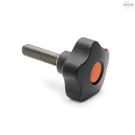 ELESA Stainless steel threaded stud, with cap, VCT.63-SST-p-M12x40-C2 VCT-SST-p